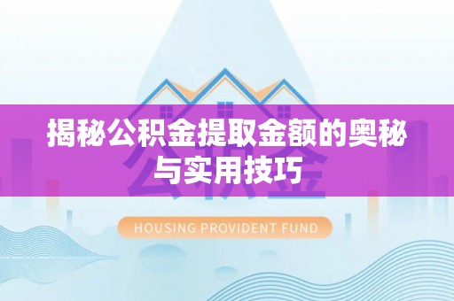 龙州揭秘公积金提取金额的奥秘与实用技巧