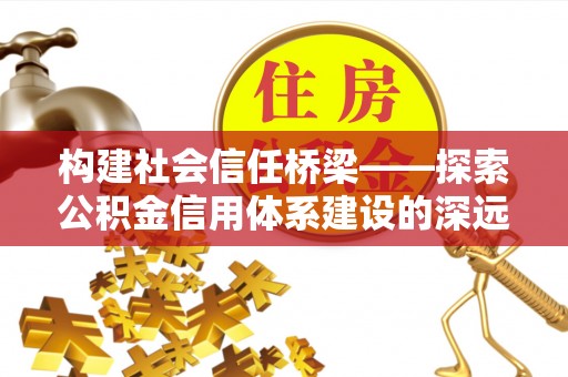 龙州构建社会信任桥梁——探索公积金信用体系建设的深远意义