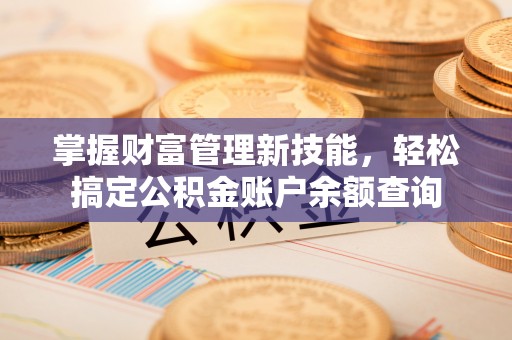 龙州掌握财富管理新技能，轻松搞定公积金账户余额查询