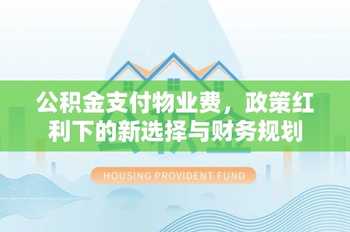 龙州公积金支付物业费，政策红利下的新选择与财务规划