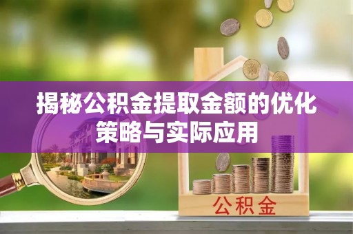 龙州揭秘公积金提取金额的优化策略与实际应用