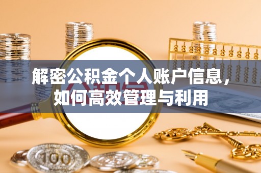 龙州解密公积金个人账户信息，如何高效管理与利用