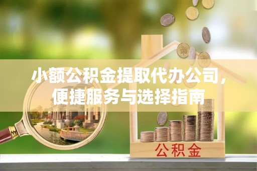 龙州小额公积金提取代办公司，便捷服务与选择指南