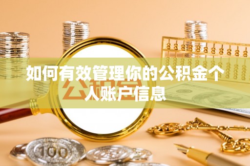 龙州如何有效管理你的公积金个人账户信息