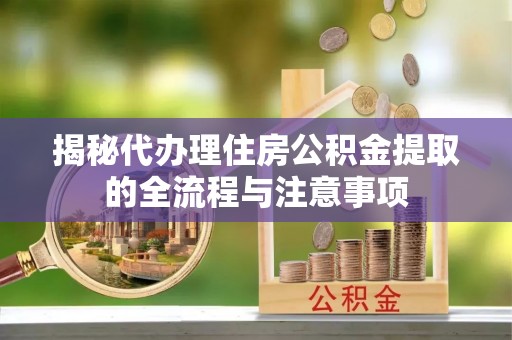龙州揭秘代办理住房公积金提取的全流程与注意事项