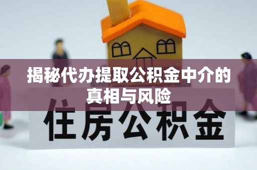 龙州揭秘代办提取公积金中介的真相与风险