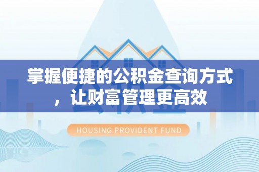 龙州掌握便捷的公积金查询方式，让财富管理更高效