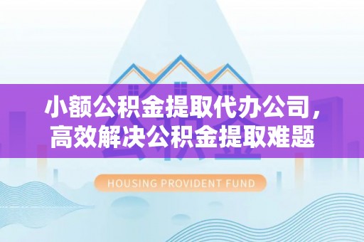 龙州小额公积金提取代办公司，高效解决公积金提取难题