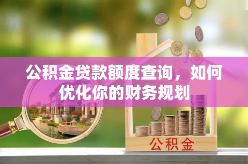 龙州公积金贷款额度查询，如何优化你的财务规划